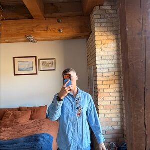 Warner Bros. Light Blue Button-Up Collar Shirt